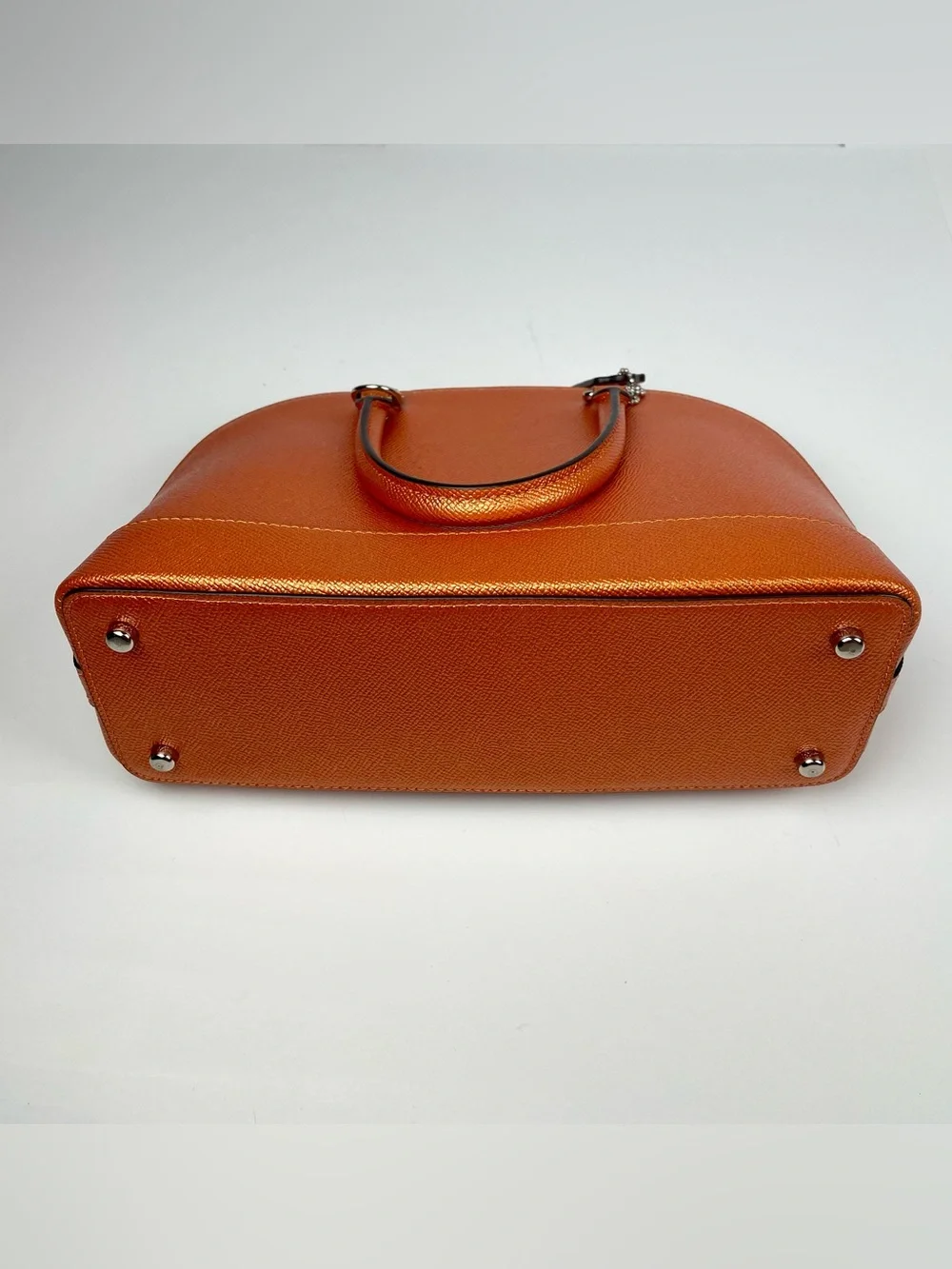 Coach Mini Satchel Metallic Tangerine Leather, NWT